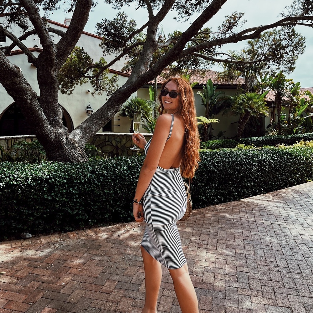 UO stripped backless dress